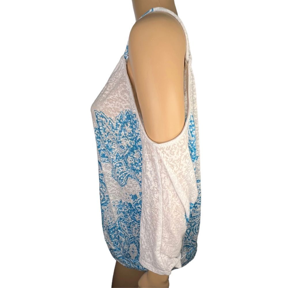 Lane Bryant Quarter Sleeve Exposed Shoulder Blouse With Floral Design and Rhines - Picture 3 of 4